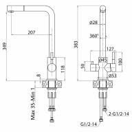 Смеситель для кухни с подключением фильтра питьевой воды KF151-311 - Смеситель для кухни с подключением фильтра питьевой воды KF151-311