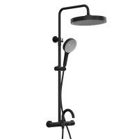 Высокая душевая система Elghansa 6747157-2X-Black с термостатом. Цвет Черный