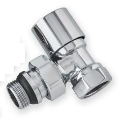Хромированный угловой радиаторный кран  1/2 "