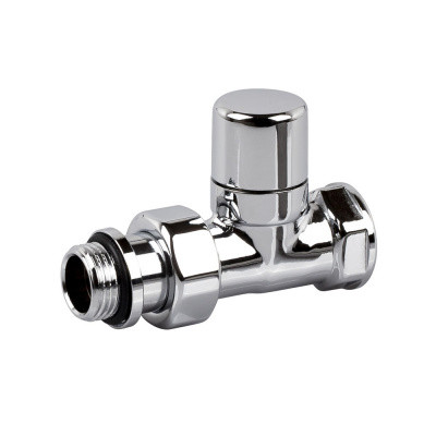 Хромированный прямой радиаторный кран  1/2 "