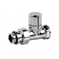 Хромированный прямой радиаторный кран  1/2 "
