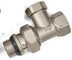 Никелированный прямой радиаторный кран  1/2 "