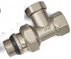 Никелированный прямой радиаторный кран  1/2 "