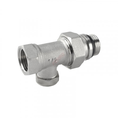 Никелированный прямой радиаторный кран  1/2 "